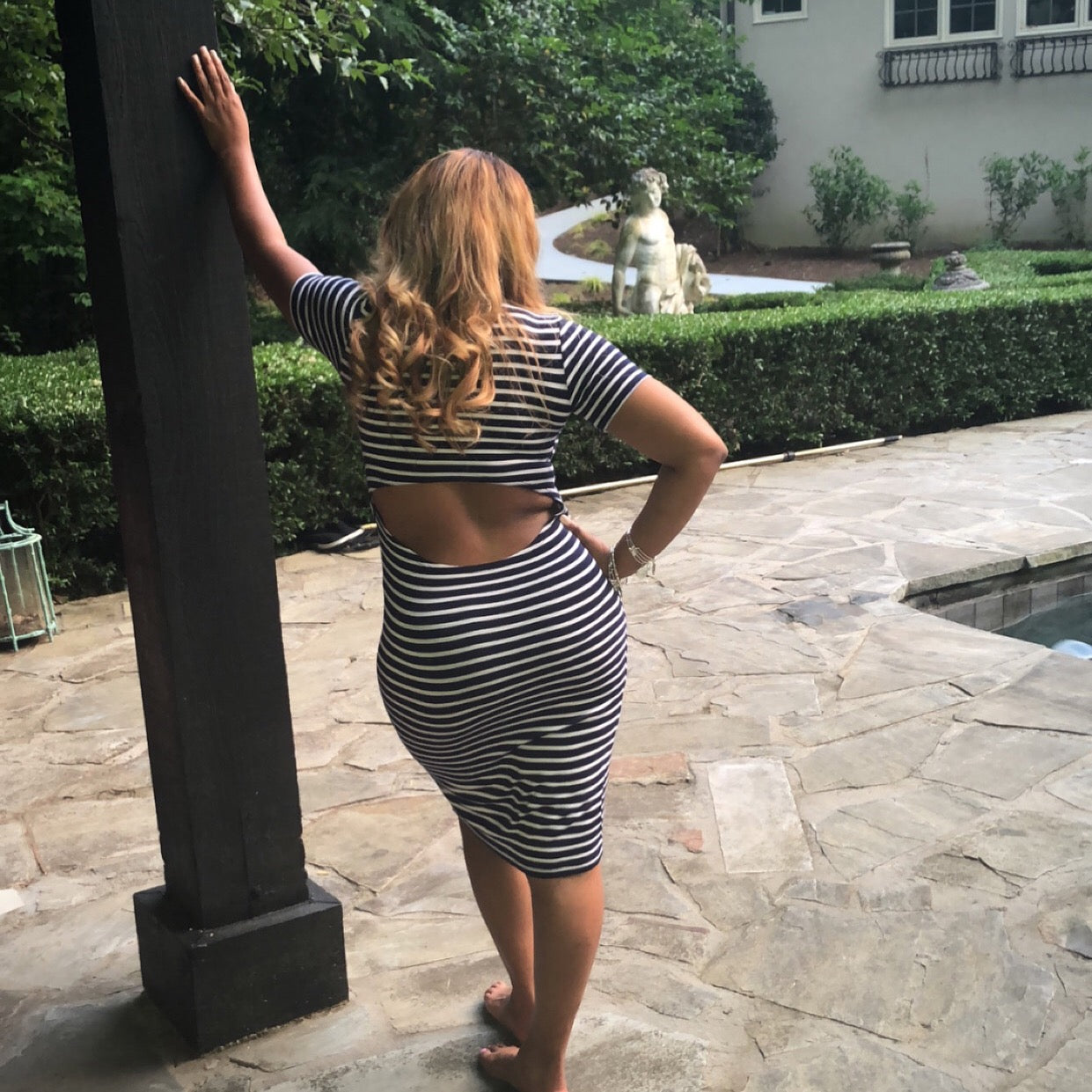 Cutout Stripe Dress