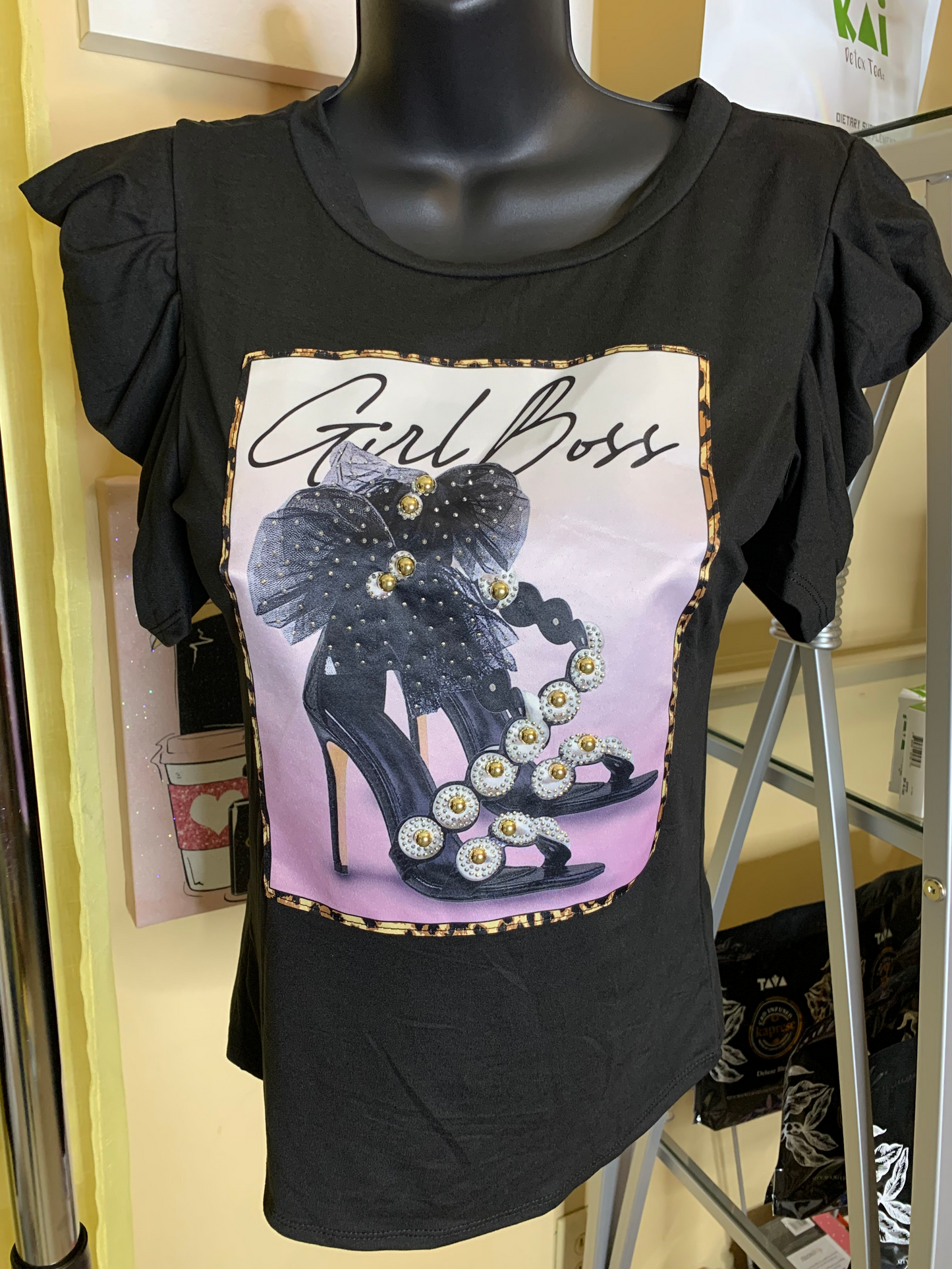 Girl Boss Ruffle sleeve tee