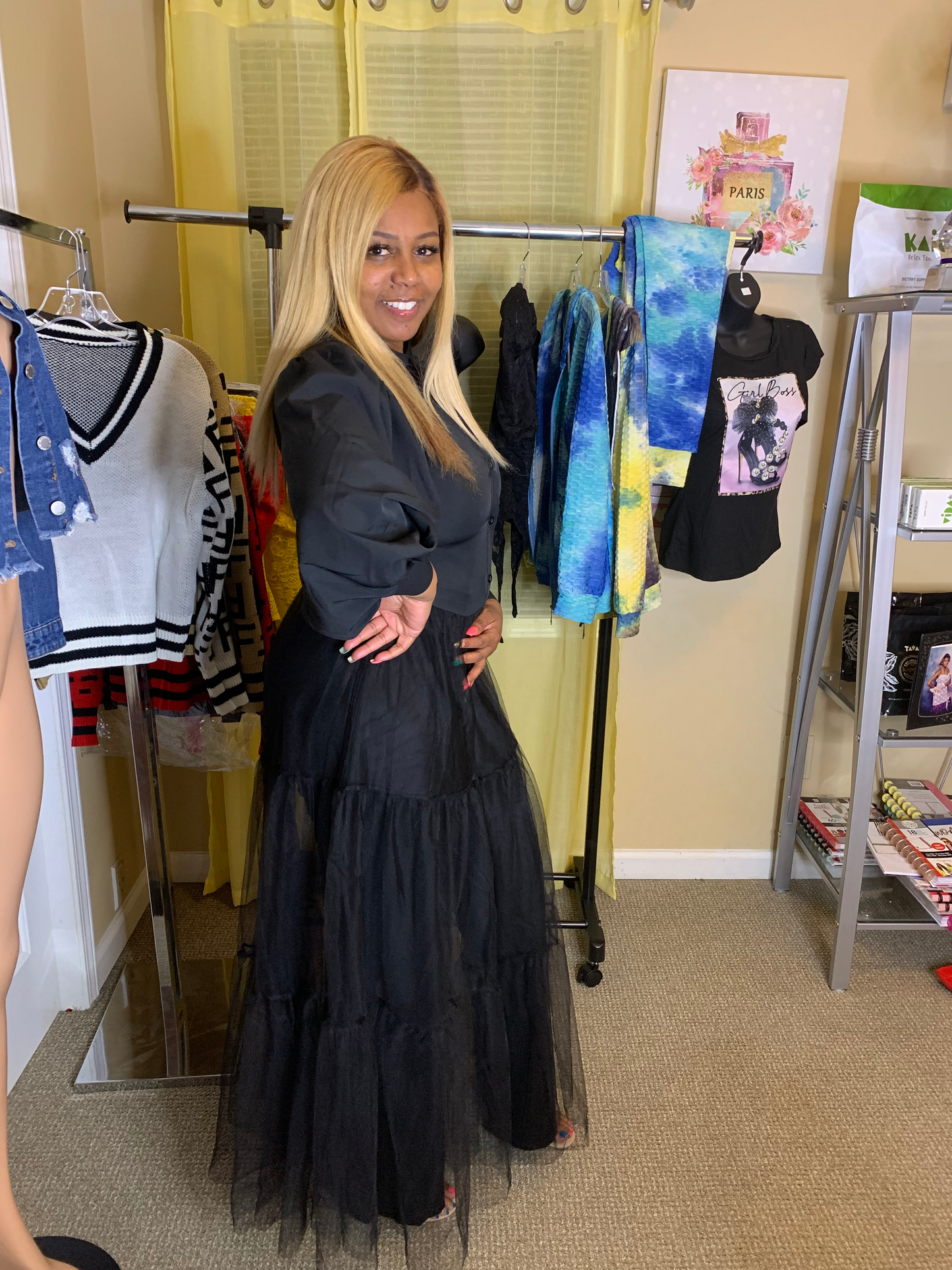 Kandi Tulle shirt dress