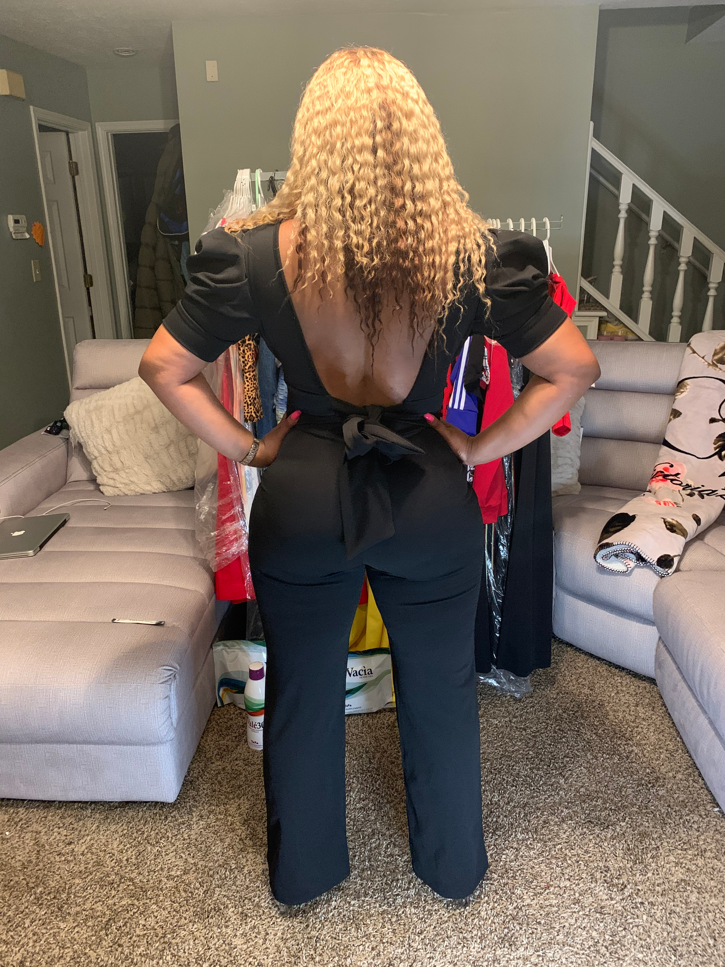 Black Tie Back Crop Top