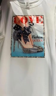“Love Heels” bling tee