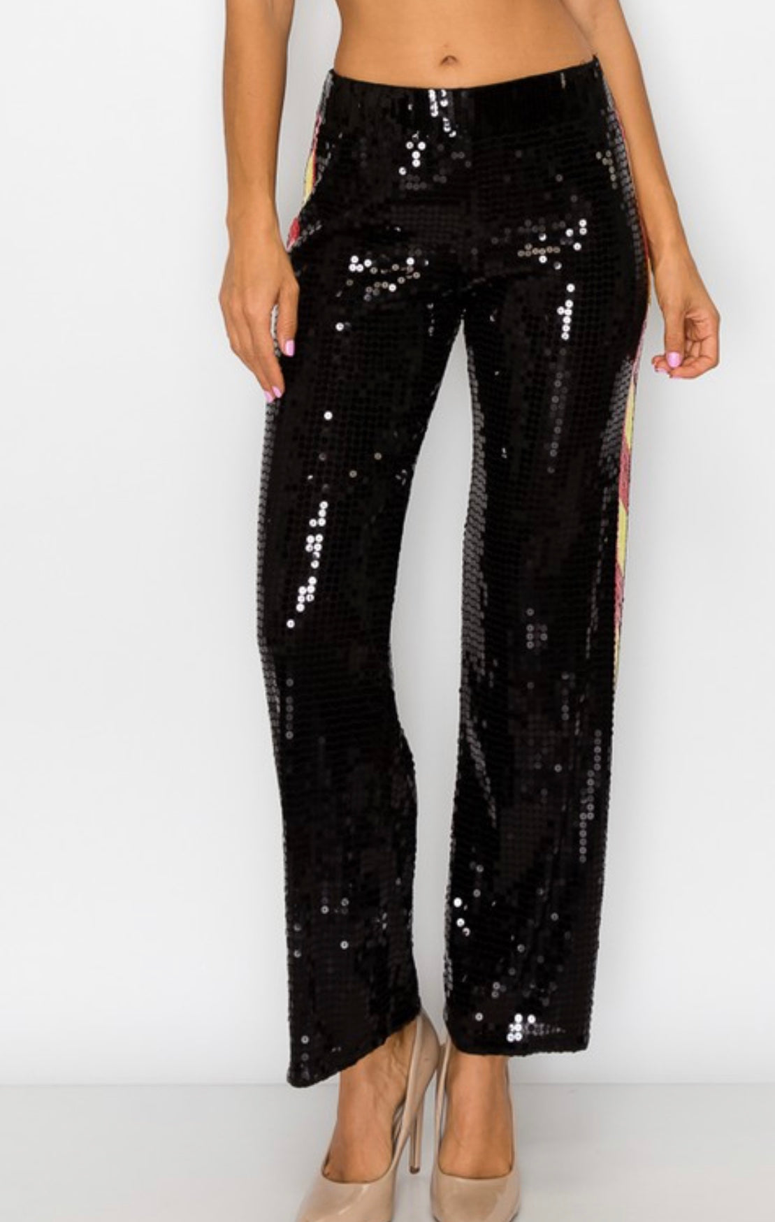 Caution Black Sequins pants