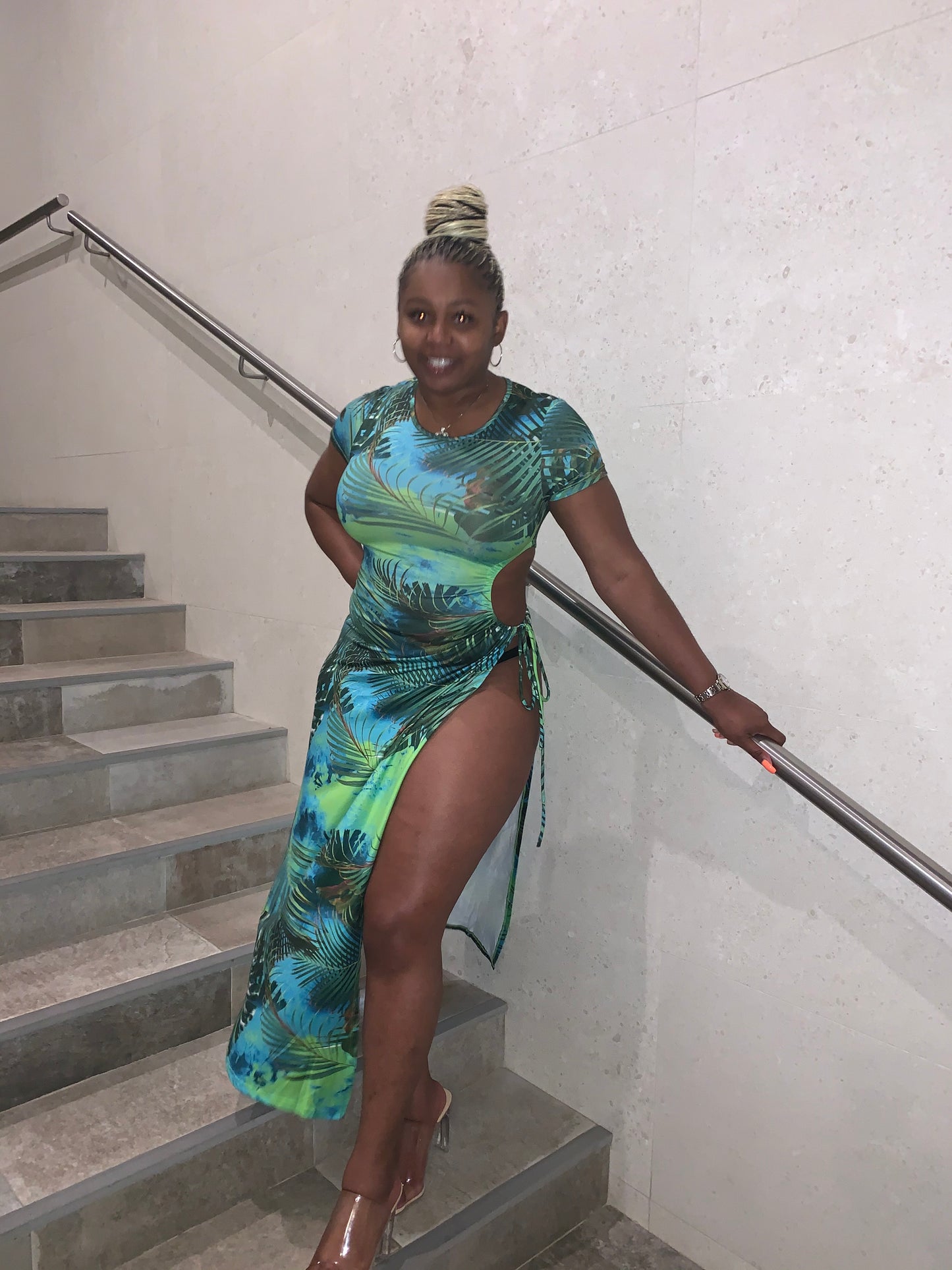 TROPIC SIDE SPLIT MAXI DRESS