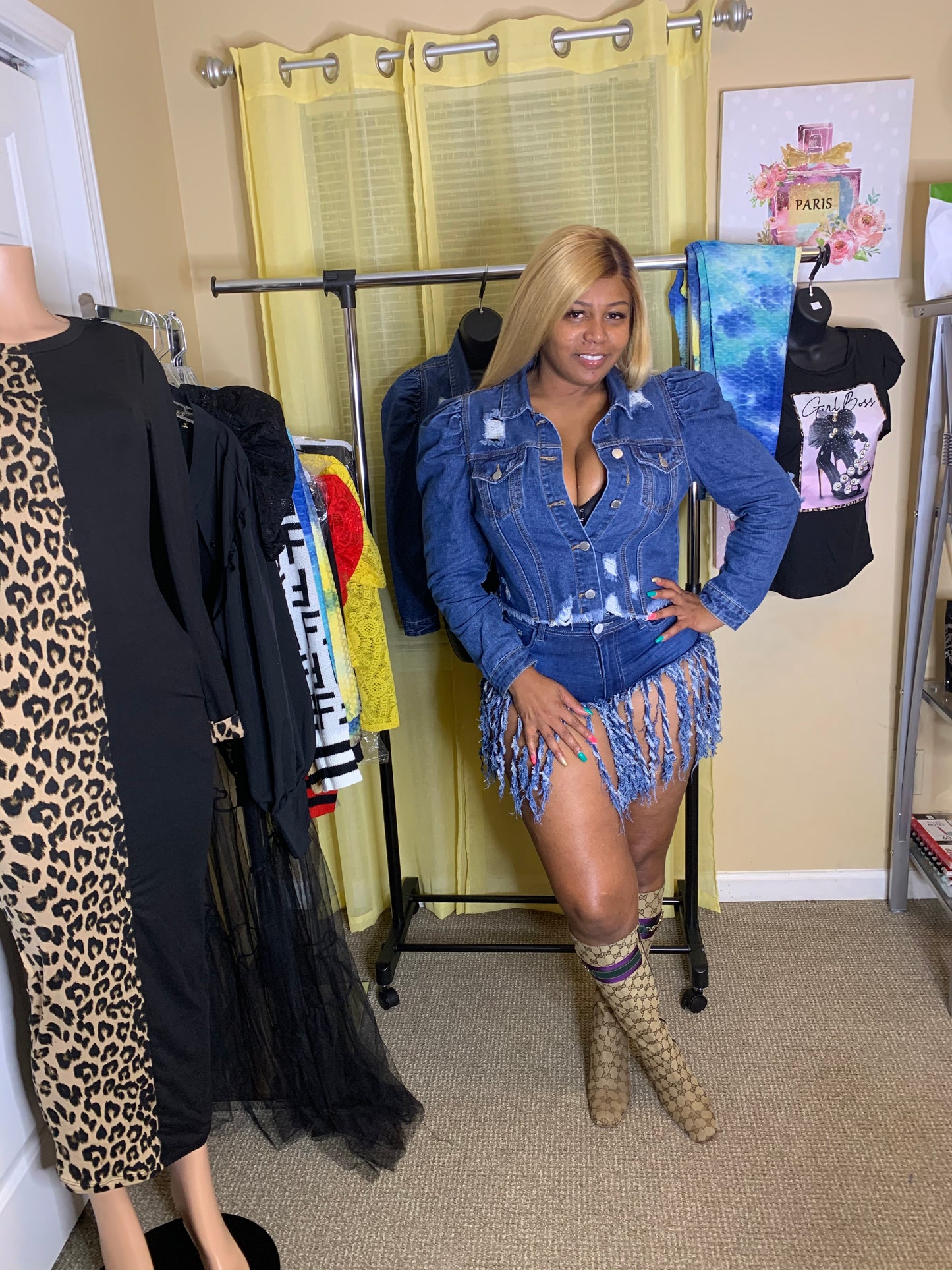 Jean Distress Crop Jacket