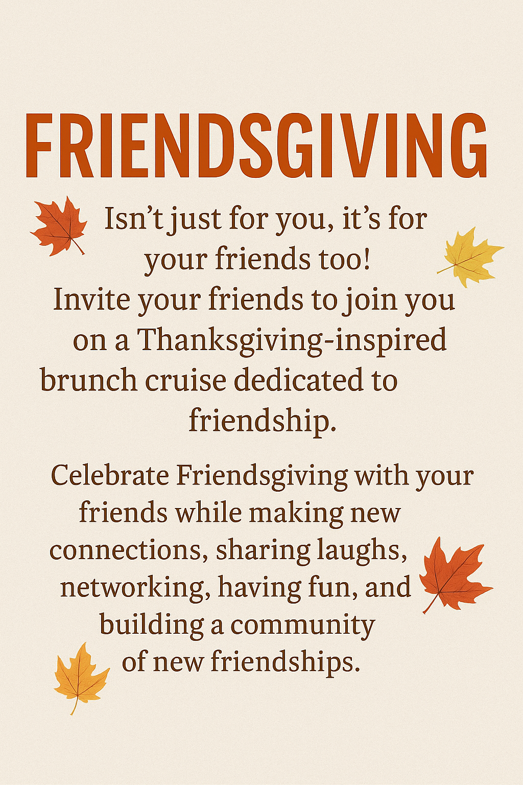 Friendsgiving Day Cruise